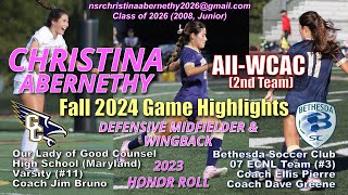 2024 Christina Abernethy Fall High School Soccer Highlights [upl. by Adnanref]