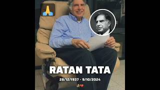 Ratan Tata🙏  Shantanu Naidu shorts ratantata tata news viralshorts tribute sad status [upl. by Ateiluj]