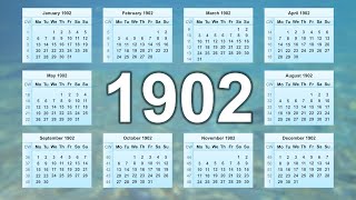 Calendar 1902 [upl. by Dorraj]