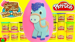 Sheriff Callie Play Doh Surprise Sparky Egg Learning Colors with Shopkins [upl. by Elvie]