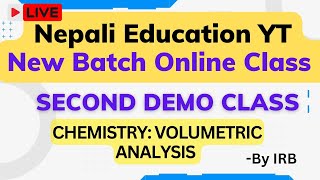 🔴 DEMO Class of Chemistry  Class 12 Volumetric Analysis Part 1  Nepali Education YT [upl. by Leugim]