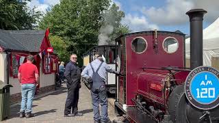 Visitor loco Ashanti No9 takes the train from Becconsall leaving Irish Mail in the station 6823 [upl. by Hanyaz]