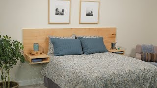 Build a Modern Floating Headboard From One Sheet of Plywood [upl. by Edy837]