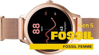 Fossil Femme Montre Connectée Gen 5  Gen 5E avec haut parleur fréquence cardiaque NFC et alerte [upl. by Drarig958]