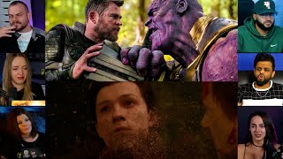 Thanos Snaps his Fingers  Avengers  Infinity War  Reaction Mashup  avengers [upl. by Shetrit]