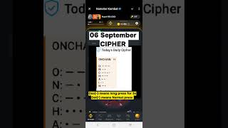 Daily cipher hamster kombat today  6 September hamster kombat daily cipher combo  5 million coins [upl. by Lletnom]