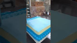 Square shaped birthday cake decoration Icing cake decorations Shorts video [upl. by Edith]