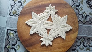 Easy Nokshi Pitha Design  Khadija Cooking House [upl. by Odnama]