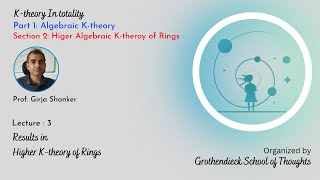 Lecture 3  Higher algebraic KTheory of Rings  Prof Girja Shanker  Ktheory in totality [upl. by Nilecoj]