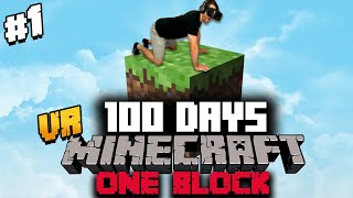 I Spent 100 Days in ONE BLOCK Minecraft VR and Heres What Happened [upl. by Anehta635]