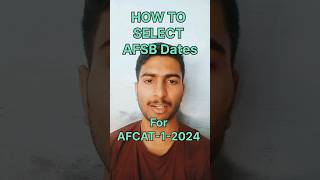 How to select afsb date and centre for Afcat 1 2024 afsb date selection process afsb afcat cds [upl. by Aihsenat659]