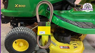 How to easily change deck belt on John Deere X300 M154621 [upl. by Buckler435]