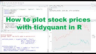 R Programming  How to plot stock prices with tidyquant  4 minute tutorial [upl. by Wallraff570]