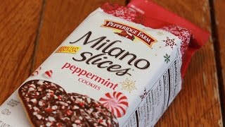 Pepperidge Farm Milano Slices Peppermint Cookies Review 139 [upl. by Riffle88]