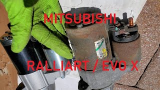 EASY WAY  Mitsubishi Lancer Ralliart amp Evolution X  Starter Replacement DIY 4B11T [upl. by Eversole26]