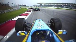 Fernando Alonsos Superb Start  2004 Malaysian Grand Prix [upl. by Enak376]