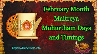 February Maitreya Muhurtham Days and Timings 2022 [upl. by Enytnoel497]