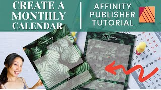 Create MONTHLY CALENDARS in AFFINITY PUBLISHER [upl. by Hanleigh640]