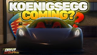 Does KOENIGSEGG REMOVAL Mean LICENSING Driving Empire [upl. by Goldston]