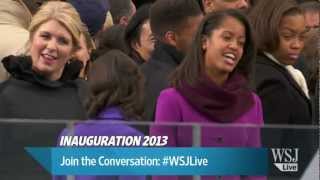 Malia and Sasha Obama Arrive at Inauguration  Obama Inauguration [upl. by Leirej507]