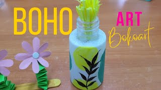 Boho Art  simple  boho bohoart floral bottleart minibottleart [upl. by Anallise]