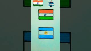 India🇮🇳 flag Argentina 🇦🇷 flag drawing shrots viralvideo [upl. by Otsirave]