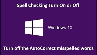 Spell Checking Turn On or Off in Windows 10  Howtosolveit [upl. by Pesek931]