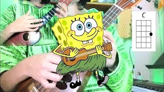 Spongebob FUN Chords Ukulele D Tuning original tuning [upl. by Lirba]