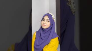 Hijab tutorial with headpiece  new hijab tutorial  hijab style with full coverage shorts [upl. by Guyer]