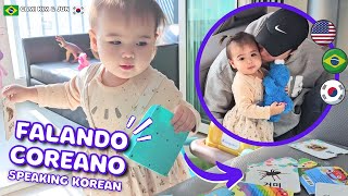 Lia 17 meses Começou a Falar Coreano Trilingue em Ação 🇰🇷🇧🇷🇺🇸 [upl. by Penny765]