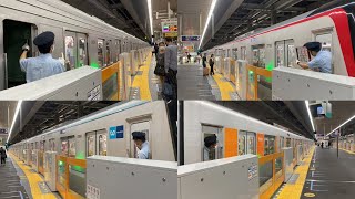 【東武鉄道の車掌さん動作。区間準急、急行、緩行線】東武スカイツリーライン 新越谷駅にて。『THライナーあり！』 [upl. by Yael358]