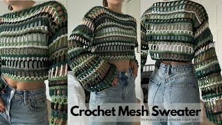 Crochet Mesh Sweater Tutorial I Kenikse Crochet [upl. by Banyaz]