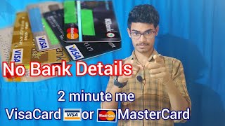 Create Visa Card and MasterCard without bank details in just 2 minutes । Create Visa card [upl. by Dorette]