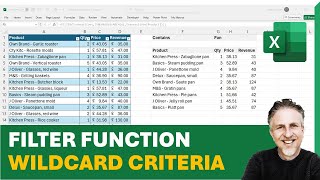 Excel FILTER Function with WILDCARD Criteria Partial Match Contains Begins With Ends With [upl. by Berenice625]