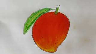 How to draw mangomango drawing summer fruit drawing [upl. by Krucik]