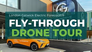 One shot drone tour of the UKs latest EV charging station at London Gatwick Airport [upl. by Brendis]