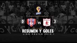 Unión Magdalena vs América resumen y goles del partido 03  Liga Águila 2019 I [upl. by Flavio]