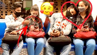 Sharing Earphones🎧 With Strangers In The Metro Prank ll sk pranky tv [upl. by Meer994]