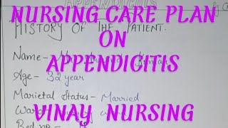 NURSING CARE PLAN FOR APPENDICITIS NCP ON APPENDICITIS APPENDICITIS DISEASE [upl. by Ahtamat724]