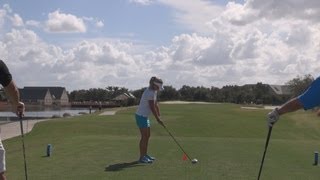 GOLF SWING 2012  LEXI THOMPSON DRIVER  DOWN THE LINE amp SLOW MOTION  HQ 1080p HD [upl. by Pennebaker]