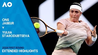 Ons Jabeur v Yuliia Starodubtseva Extended Highlights  Australian Open 2024 First Round [upl. by Anaitsirhc726]