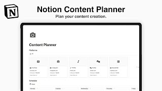 Notion Content Planner Plan Your Content Creation and Posting Schedule [upl. by Egide44]