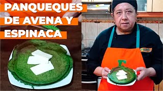 Panqueques de avena y espinaca  PANQUEQUES SALUDABLES [upl. by Ahsenet206]