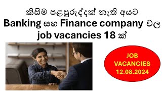 Latest Banking amp Finance Job Openings in Sri Lanka  August 2024 Vacancies  Apply Now [upl. by Hudnut]