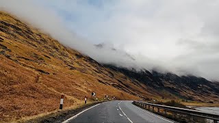 Dramatic Scottish Highland Drive  Snow Fog and Rain  Scenic Route of Glens and Lochs April 2023 [upl. by Osnola591]