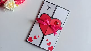 Beautiful Handmade Valentines Day Card Idea  DIY Greeting Cards for Valentines Day card [upl. by Alyahsat425]