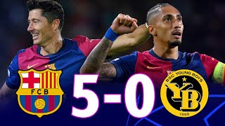 BARCELONA VS YOUNG BOYS 50 CHAMPIONS LEAGUE 202425  MATCH REVIEW [upl. by Pattie]