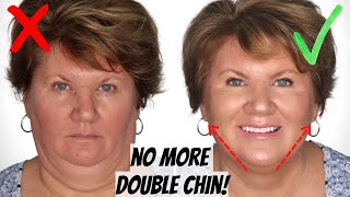 How To Contour a Round Fat Face to Look Slimmer Instantly  Makeup over 50 [upl. by Lenor]