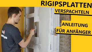 Richtig  Rigipsplatten Verspachteln amp Fugenband einspachteln so gehts│Einbauregal bauen Teil 3 [upl. by Zamir]