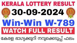 Kerala Lottery Result Today  Kerala Lottery Result WinWin W789 3PM 30092024 bhagyakuri [upl. by Nivre]